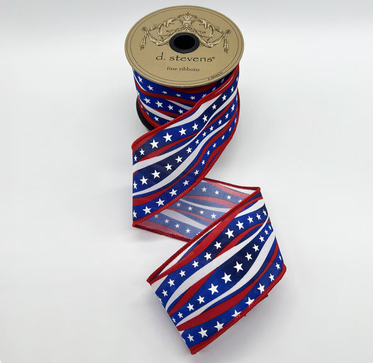 2.5"X10Yd  Poplin Patriotic With Stars Ribbon