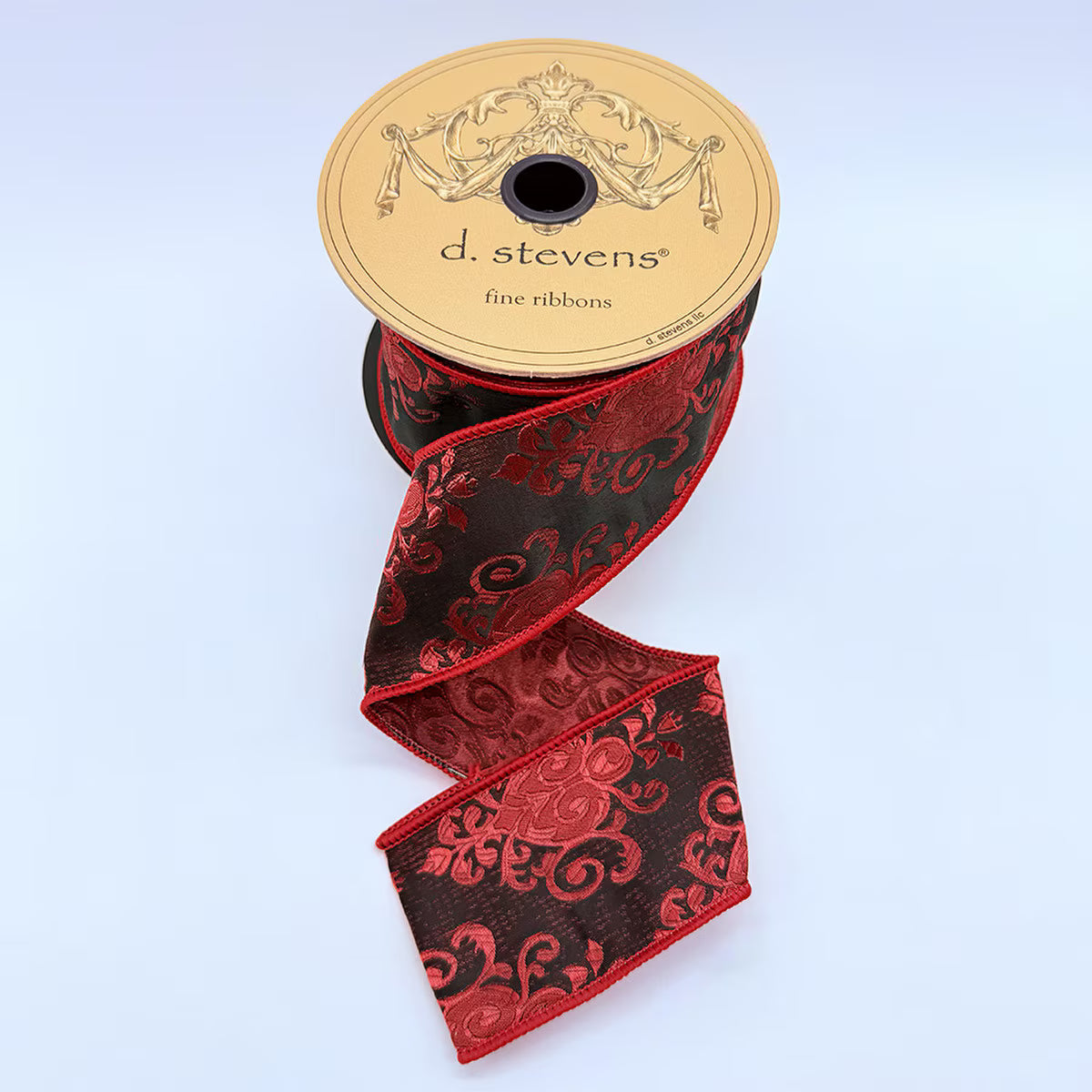 2.5"X10 Yard, Red Mughal Jacquard Ribbon