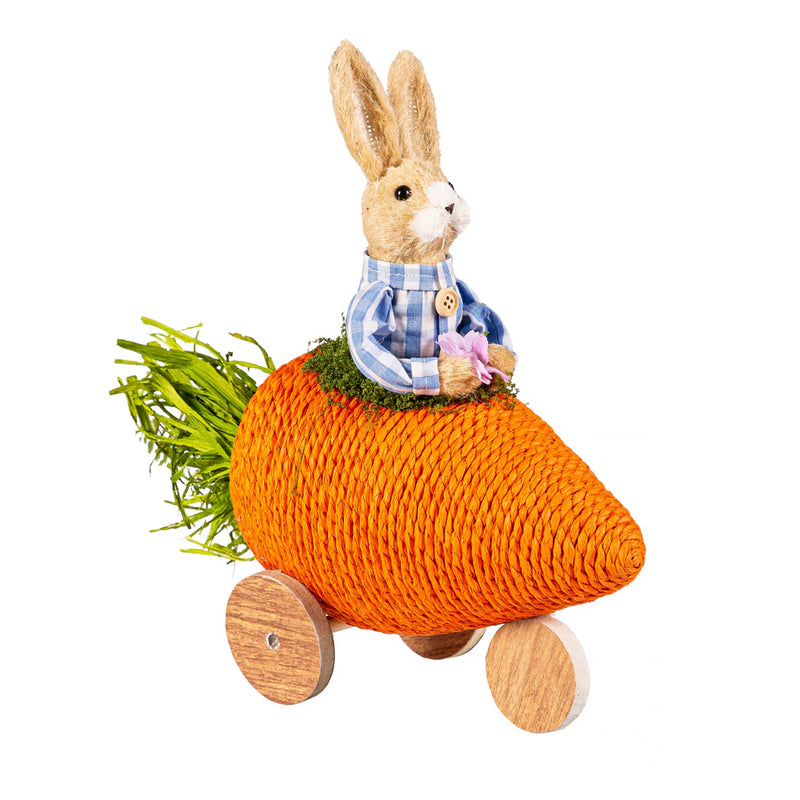 Bunny In Carrot Car, Set of 2