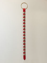 24" Red Bell Strap with Nickel Bells