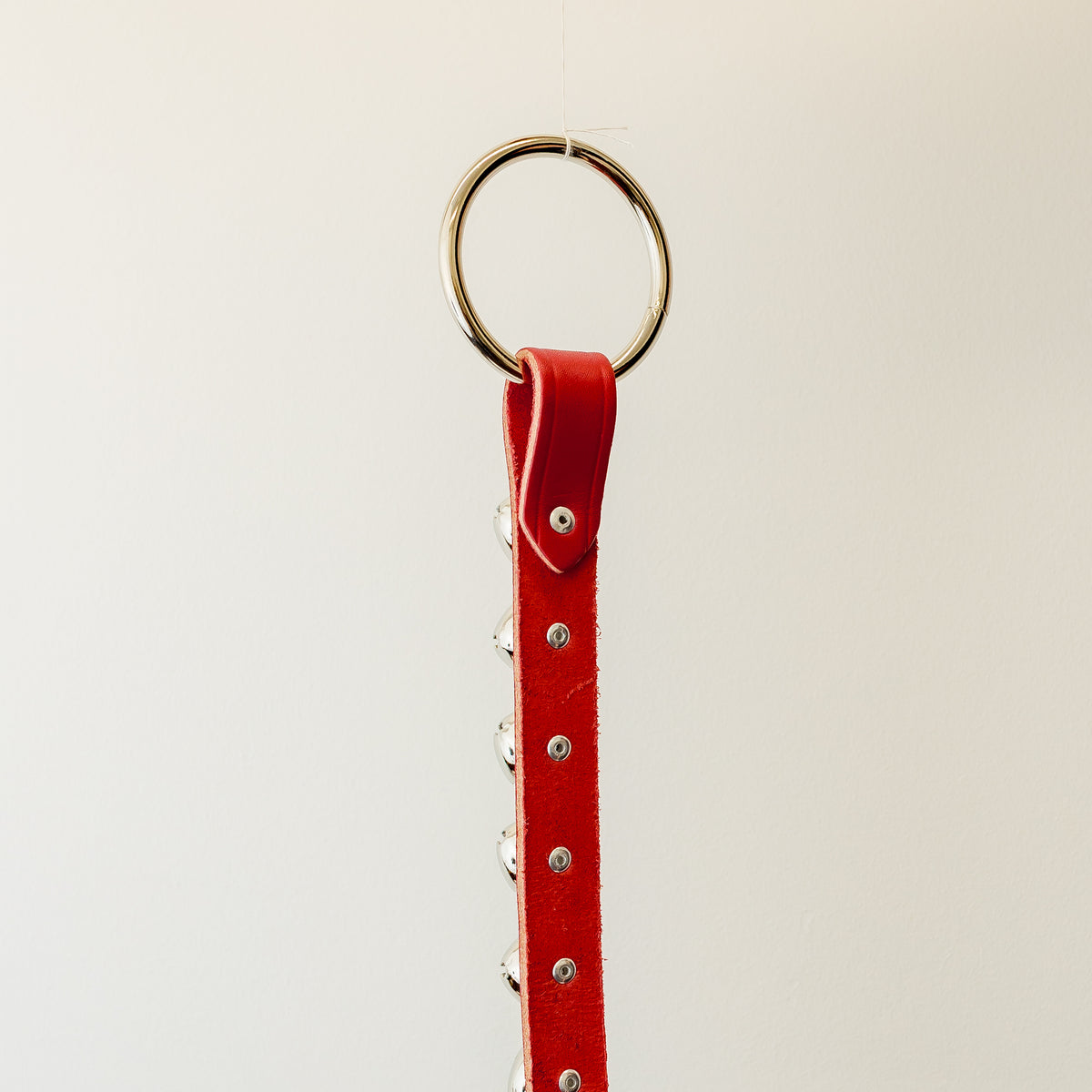 24" Red Bell Strap with Nickel Bells