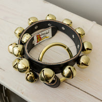 24" Black Bell Strap with Nickel Bells