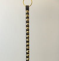 24" Black Bell Strap with Nickel Bells