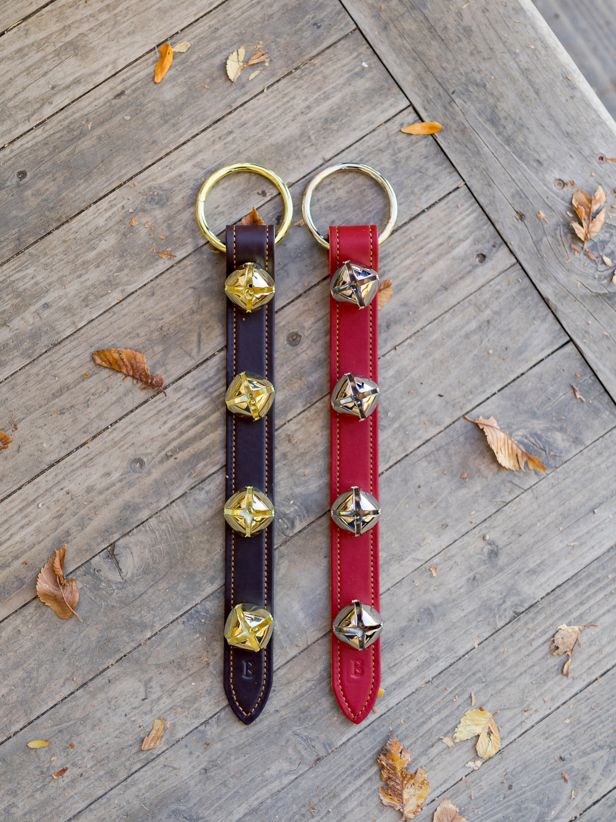 16" Dark Brown Wide Stitched Bell Strap with 4 Bells