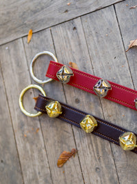 16" Red Wide Stitched Bell Strap with 4 Bells