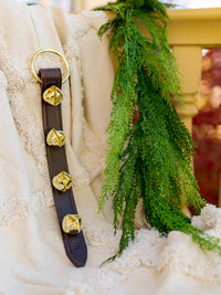 16" Dark Brown Wide Stitched Bell Strap with 4 Bells