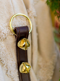 16" Dark Brown Wide Stitched Bell Strap with 4 Bells