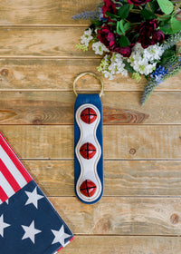 USA Patriotic Red White Blue Leather Bell Strap