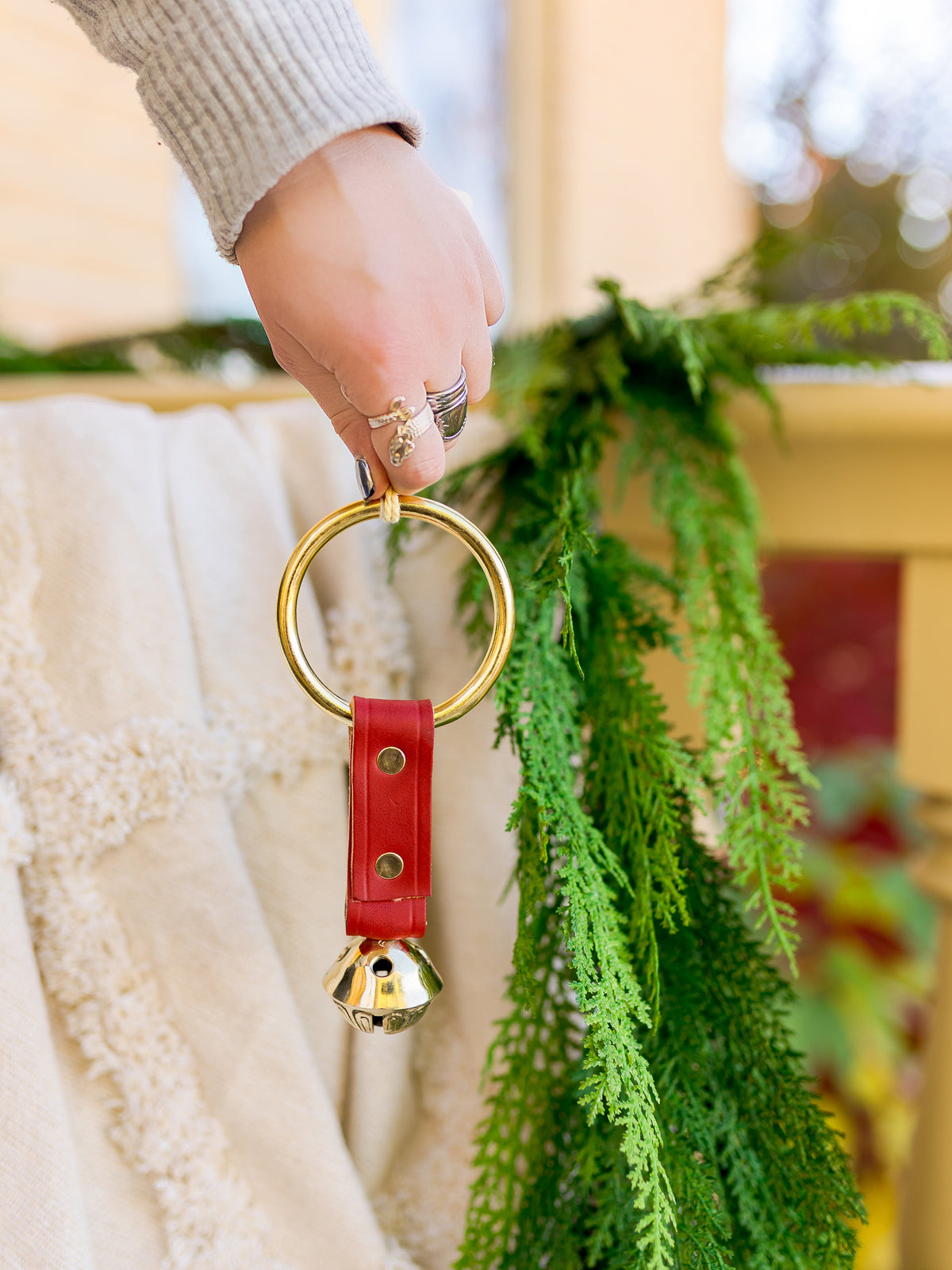 7" Red Ring Elf Textured Bell