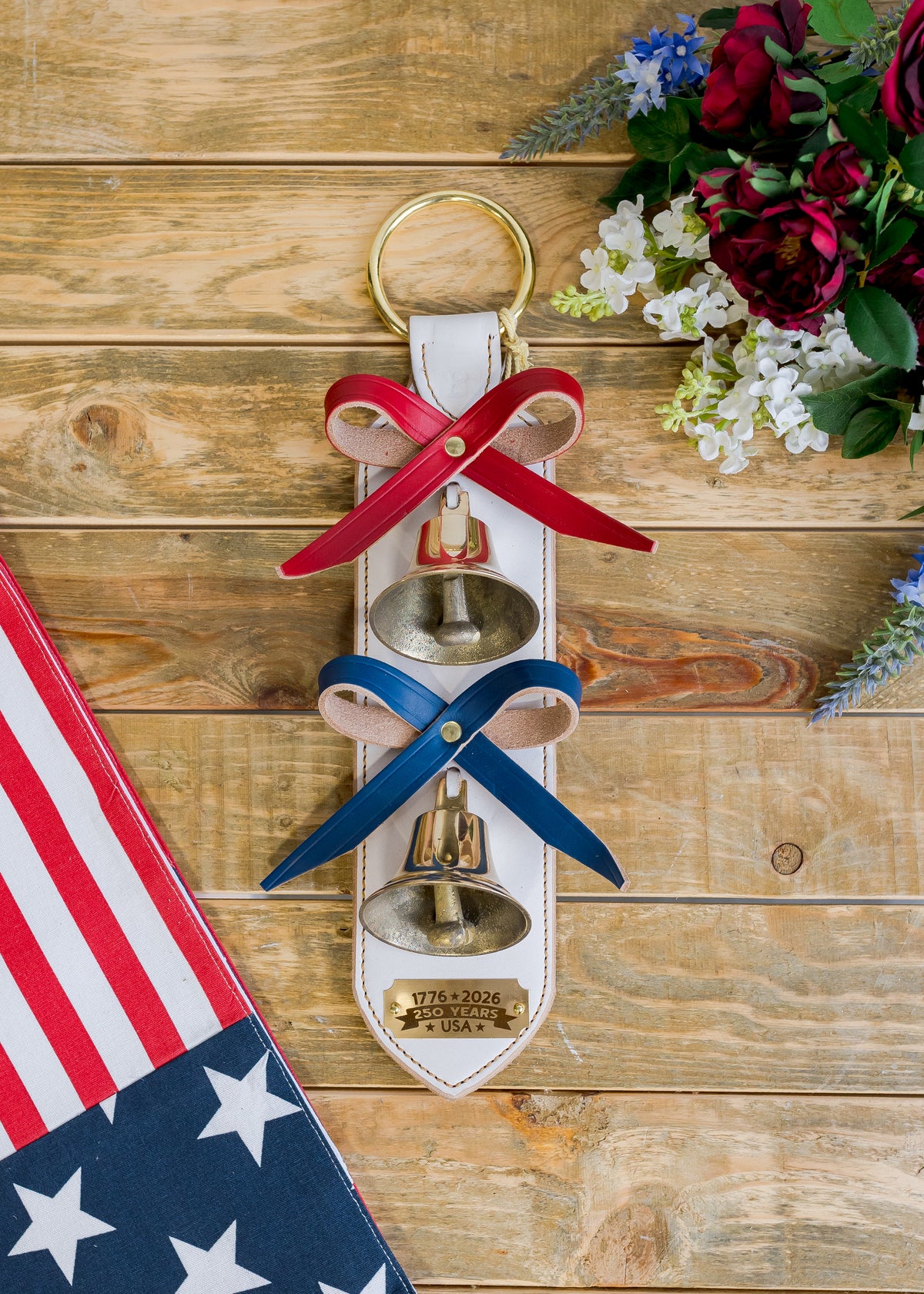 250th USA Patriotic Leather Bell Strap/ Door Chime