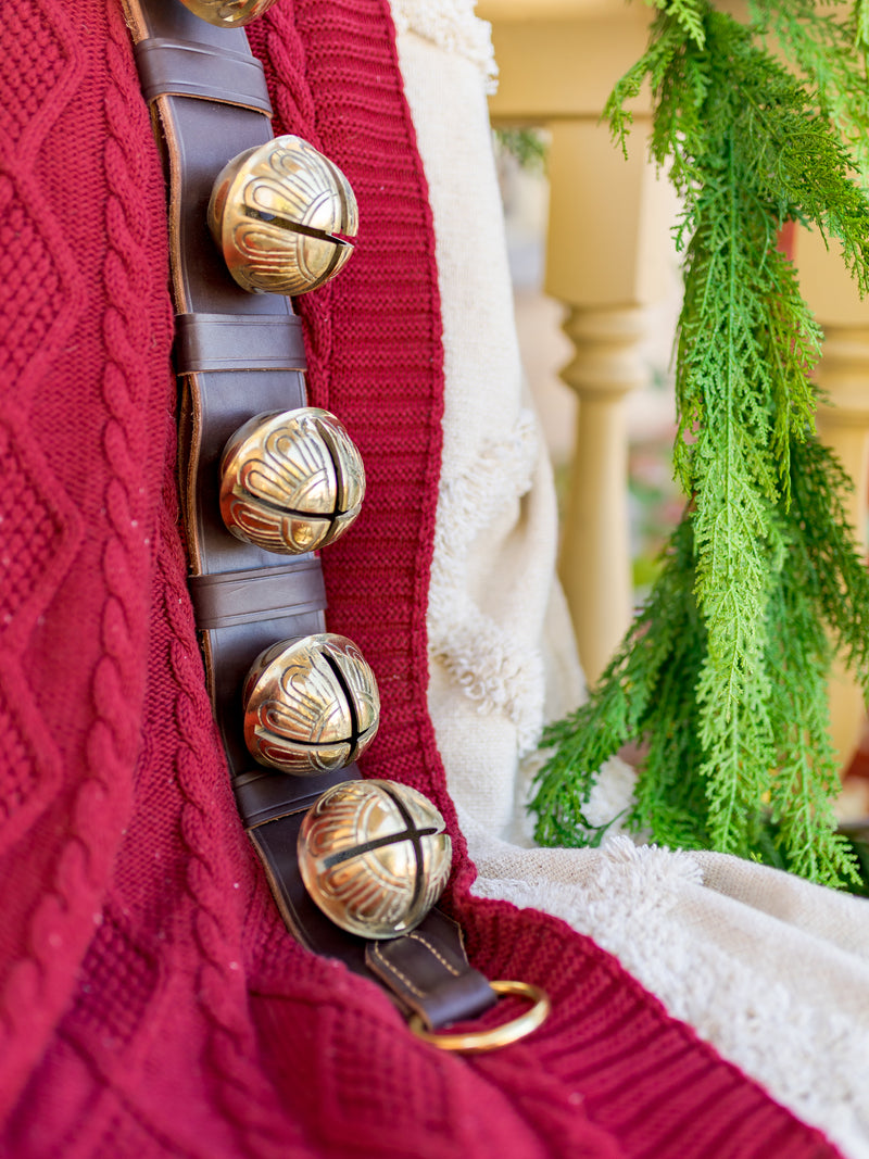 34" Dark Brown Extra Wide Bell Strap with 6 Bells