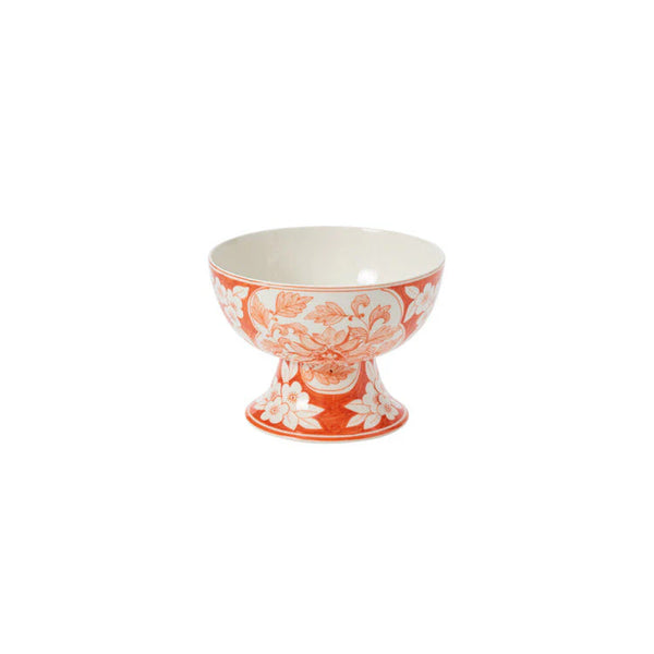 5.75" Coral Elodie Chinoiserie Compote Vase