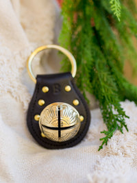 6.5" Black Brass Studded Teardrop Bell Strap