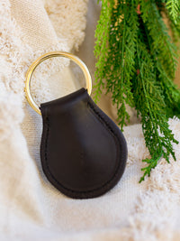 6.5" Black Brass Studded Teardrop Bell Strap