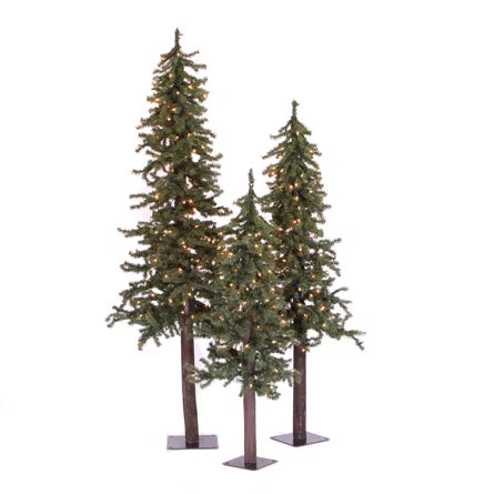 Alpine Natural Christmas Tree with LED Lights