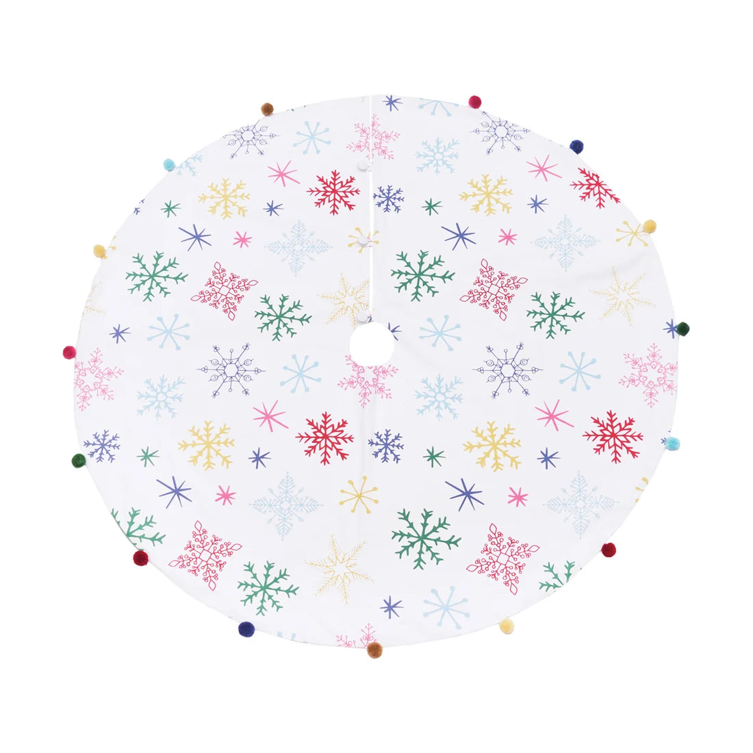 54" Boho Snowflakes Christmas Tree Skirt