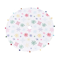54" Boho Snowflakes Christmas Tree Skirt