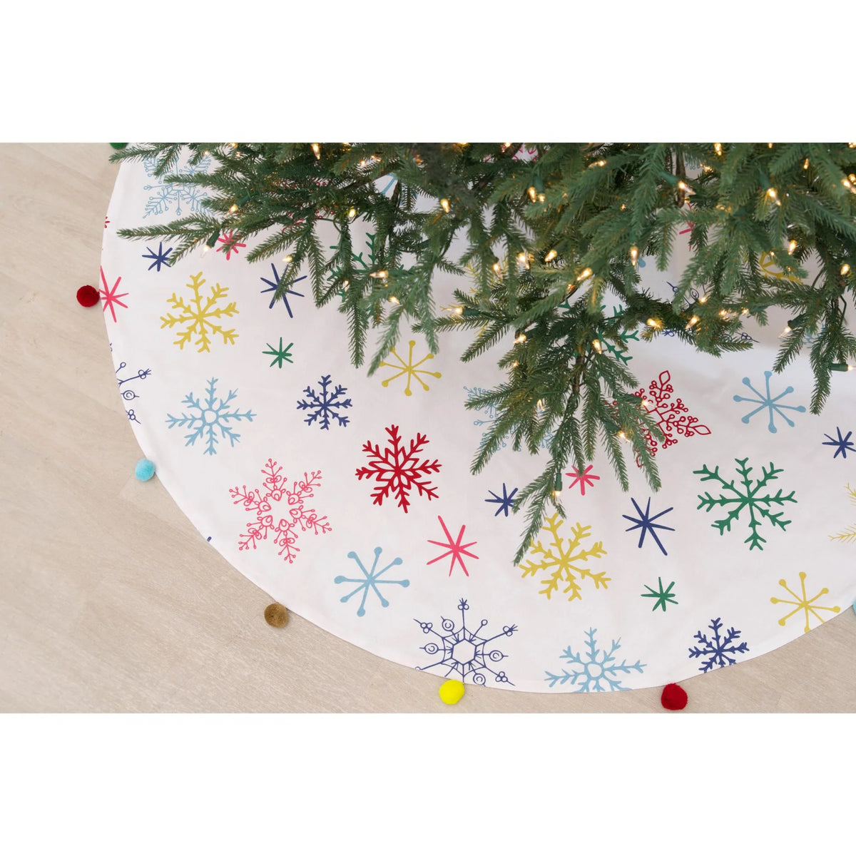 54" Boho Snowflakes Christmas Tree Skirt