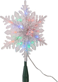 Clear Snowflake Tree Topper with Color-Changing RGB LED