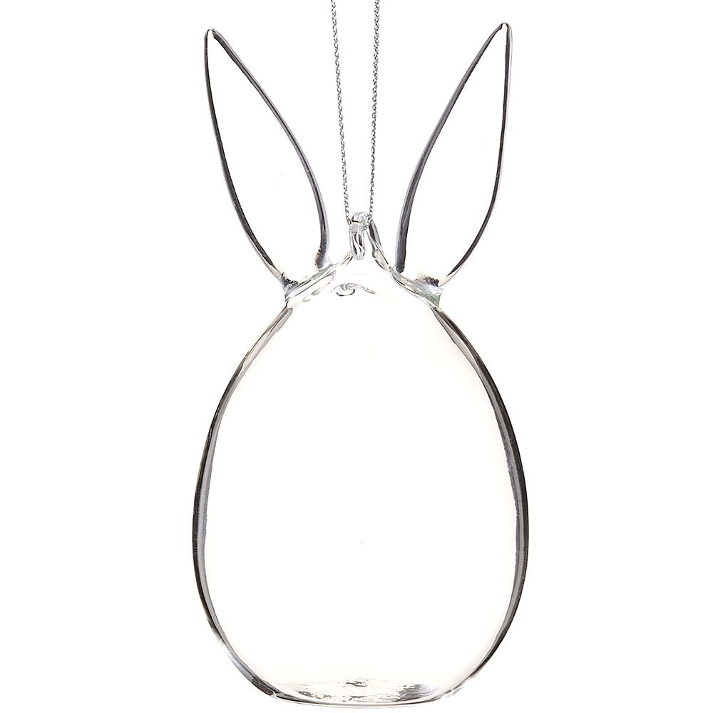 Ornament Bunny Ear Egg Glass 5"
