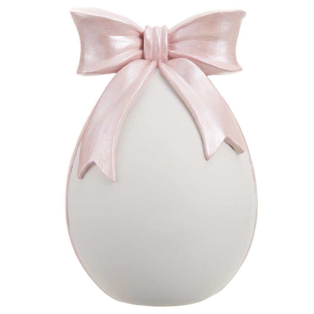 Egg Bow 7.5" White/Pink