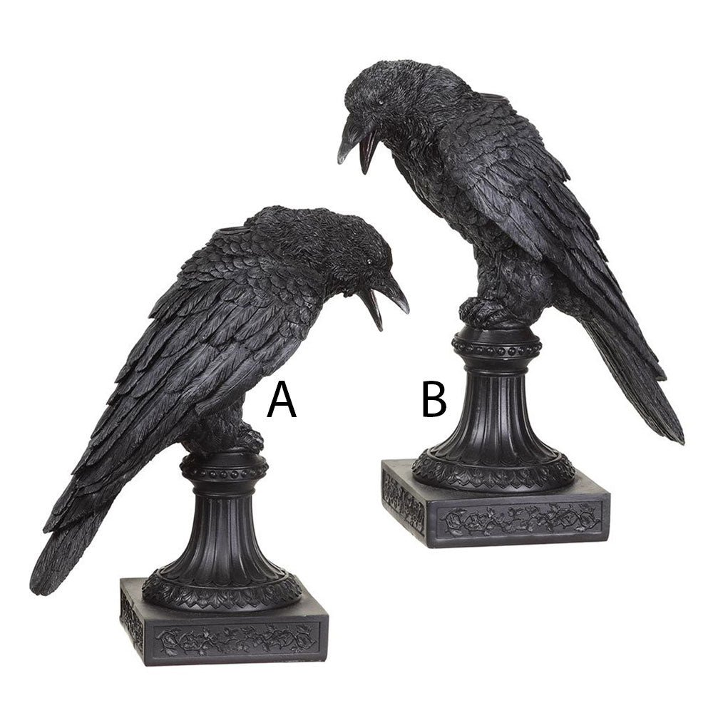 12" Crow on Stand Candleholder Assorted