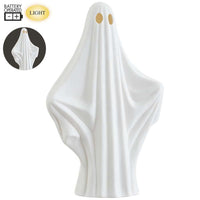 13.5" Battery Operated Ghost With Light White