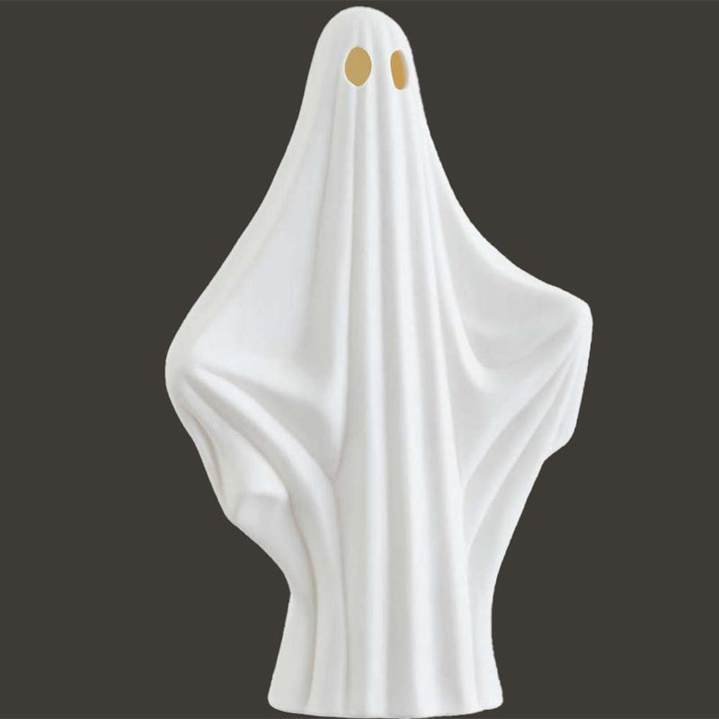 13.5" Battery Operated Ghost With Light White