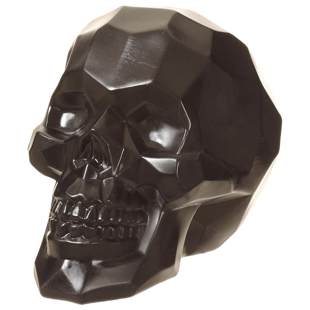 6" Geometric Black Skull Halloween DÃ©cor