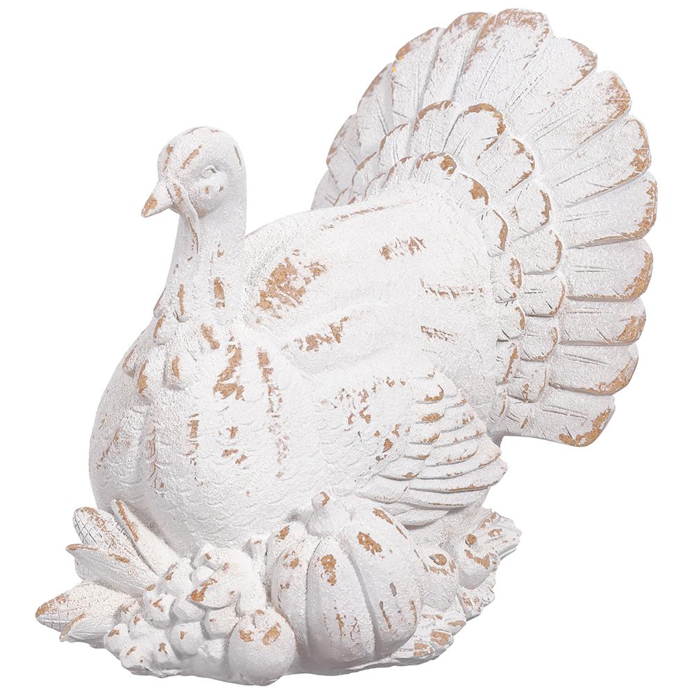 6" Turkey, White Antique