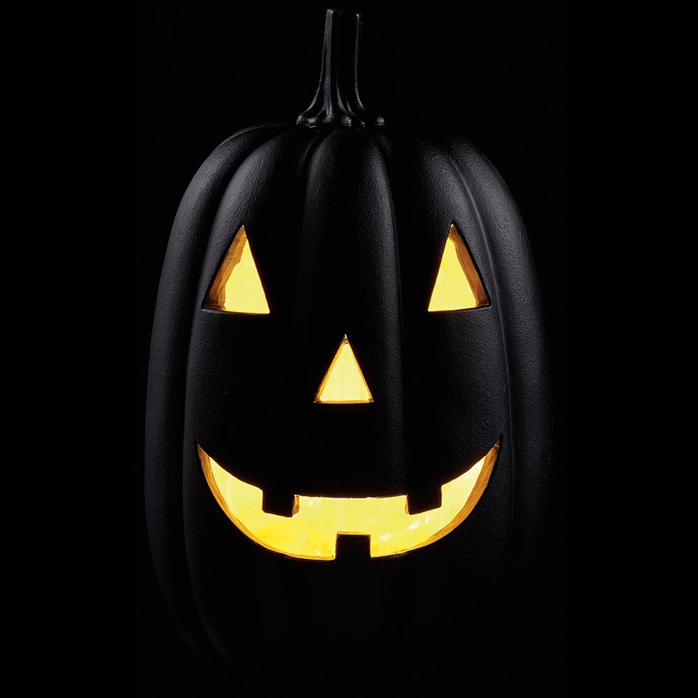 11" Battery Operated Jack-O-Lantern With Light Black