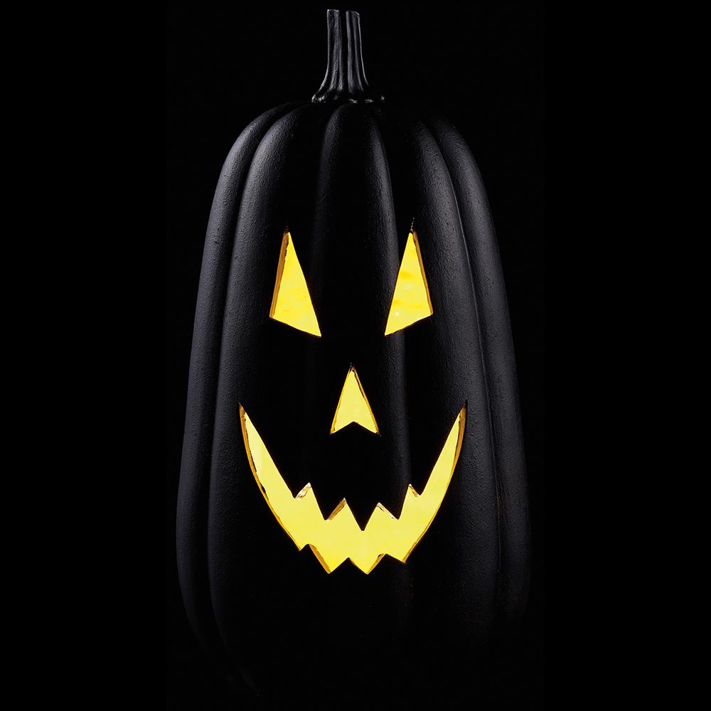 17" Battery Operated Jack-O-Lantern With Light Black