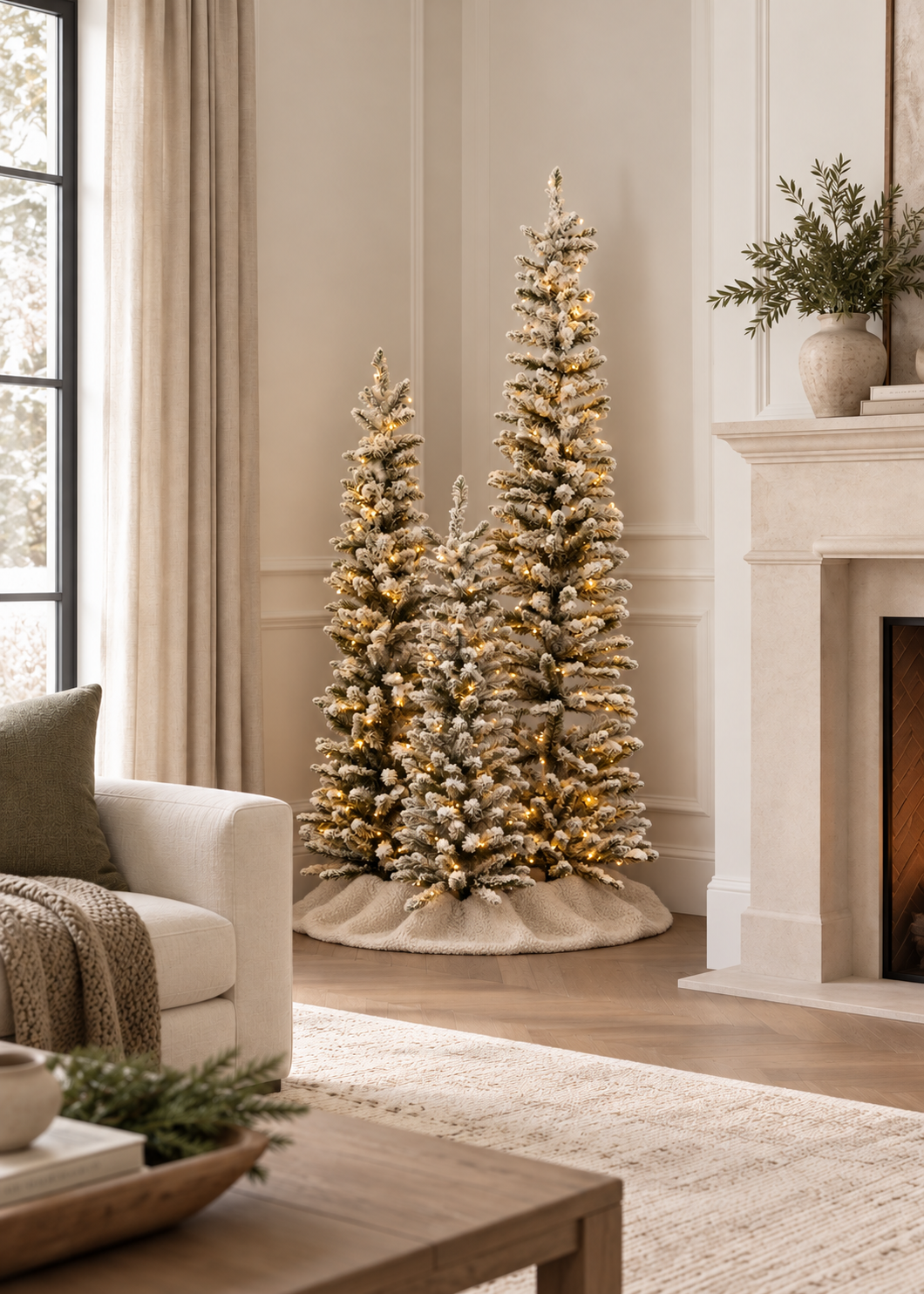 Alpine Snowy Downswept Christmas Tree