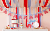 9" Blue And Red Stripe Paper Plate