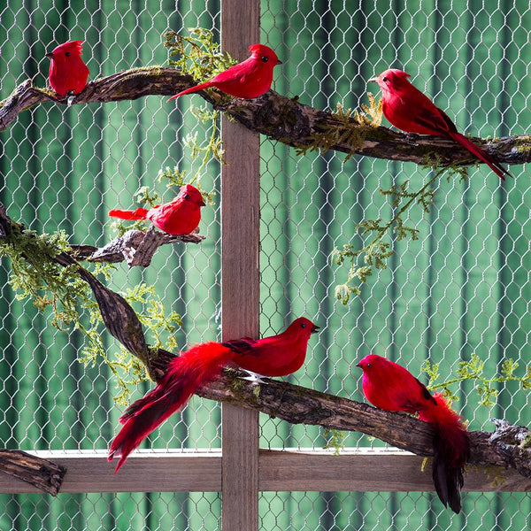 Bird W/Long Tail/Clip 7" Red