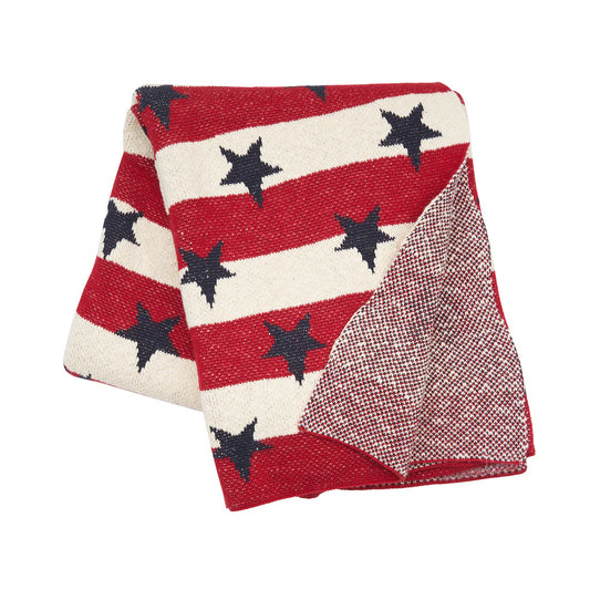 Stars And Stripes Knit Throw