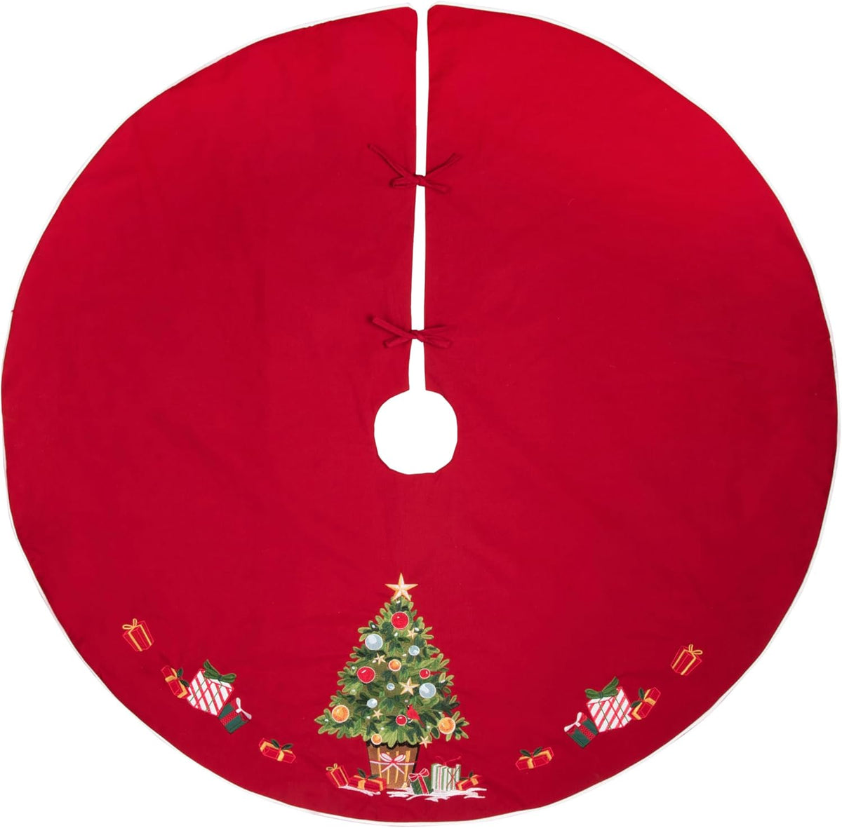 Red Holiday Christmas Tree Skirt