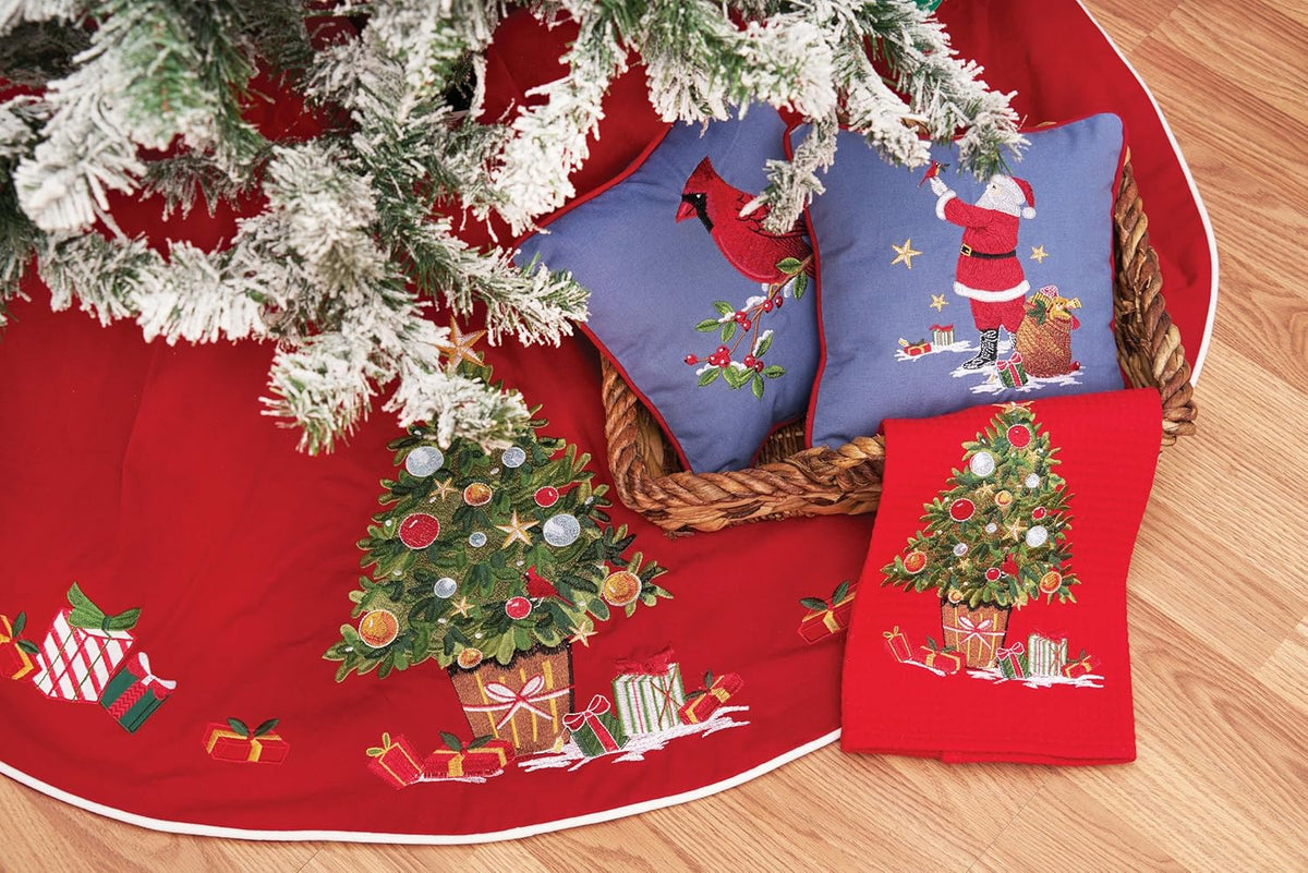 Red Holiday Christmas Tree Skirt