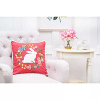 Spring Bunny Wreath Pillow