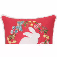 Spring Bunny Wreath Pillow