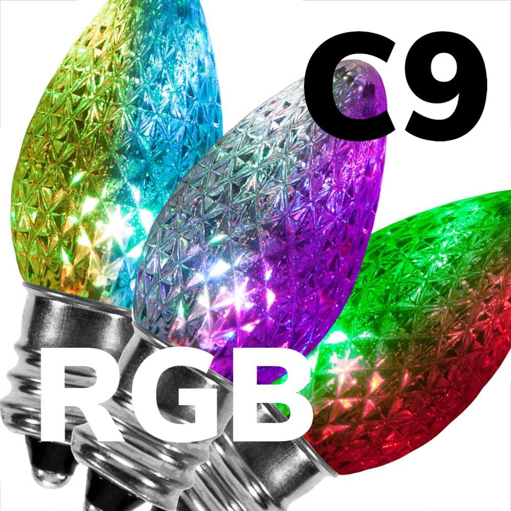 C9 LED RGB Faceted (Changing) Bulb