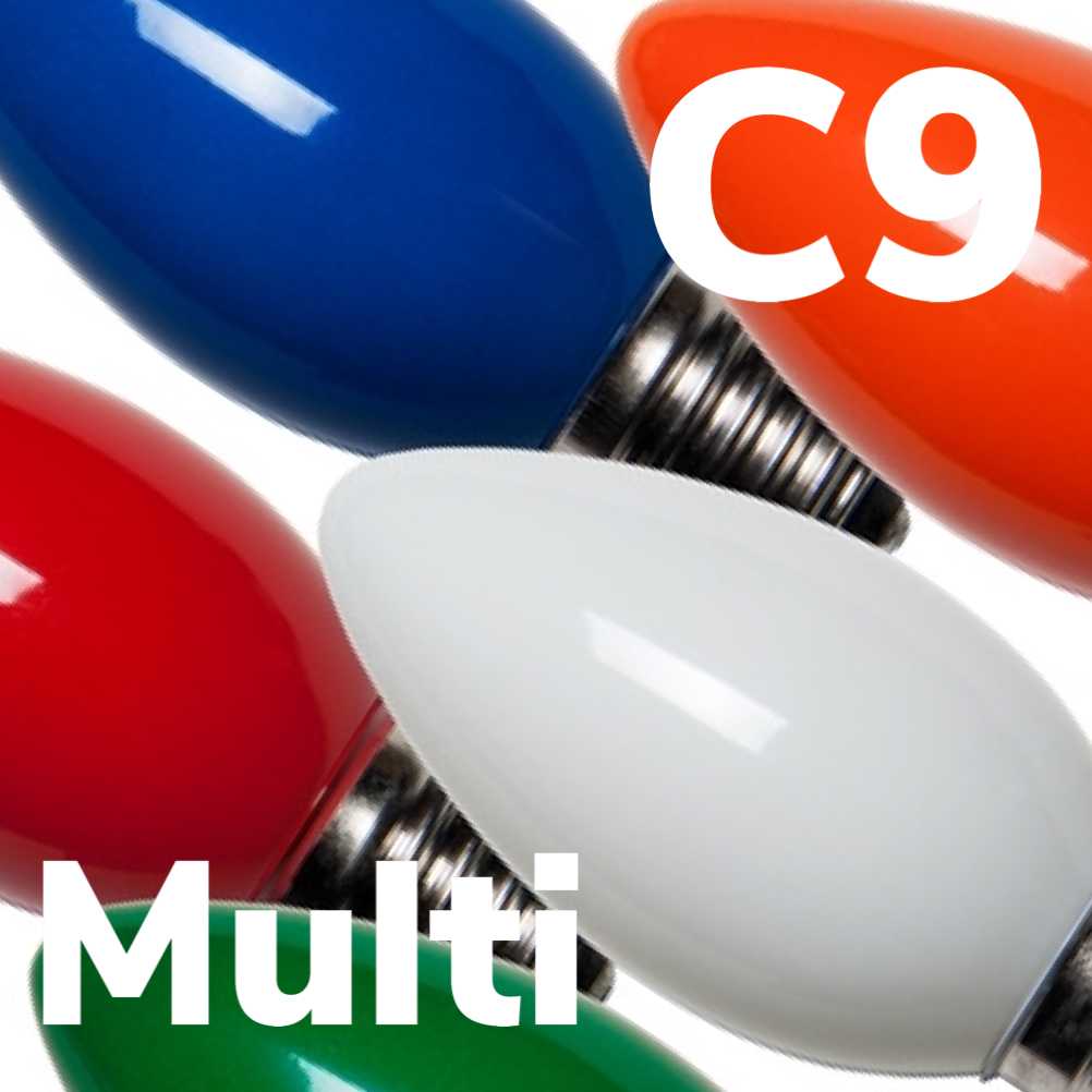 C9 Multi Opaque Bulbs Box of 25