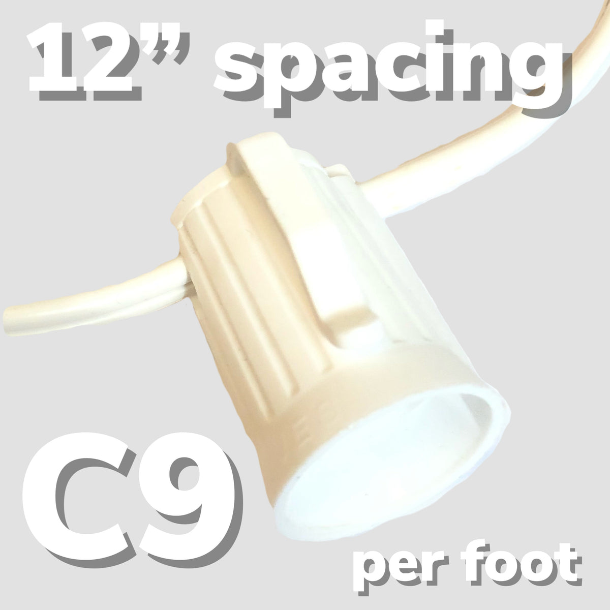 12" Spacing 100' Long C9 Cord