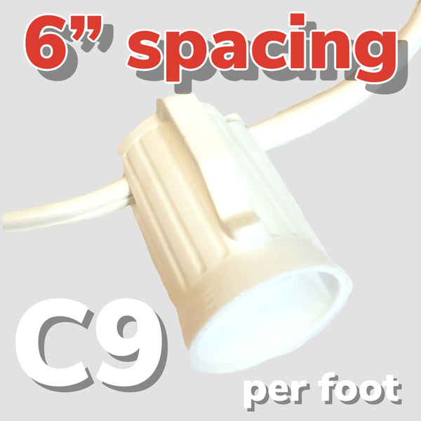 6" Spacing 50' Long C9 Cord