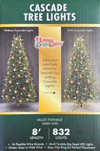 8' Cascade Tree Lights Multicolor LED