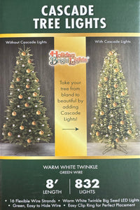 8' Cascade Tree Lights Warm White LED