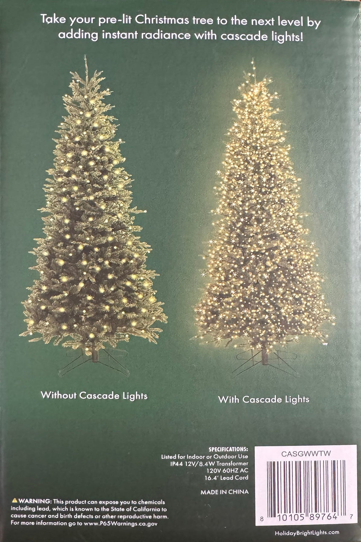 8' Cascade Tree Lights Warm White LED