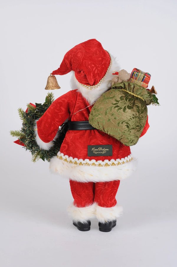 Lighted Berry Wreath Santa - Karen Didion