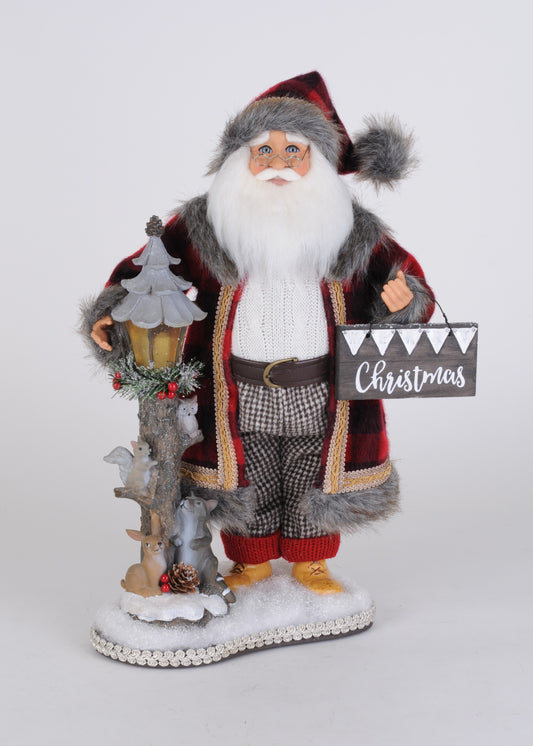 Lighted Forest Friends Santa - Karen Didion