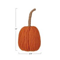 14" Wool Pumpkin with Jute Stem